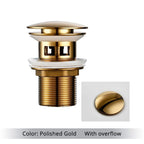 Bathroom Drain Pop-Up Closure Optional Overflow Corrosion-Resistant Finish