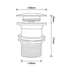 Bathroom Drain Pop-Up Closure Optional Overflow Corrosion-Resistant Finish