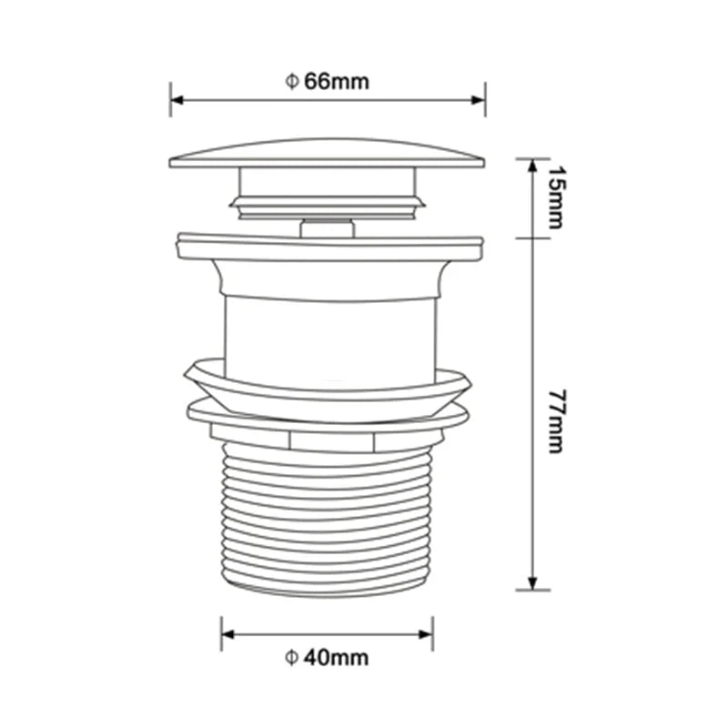Bathroom Drain Pop-Up Closure Optional Overflow Corrosion-Resistant Finish