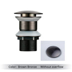 Bathroom Drain Pop-Up Closure Optional Overflow Corrosion-Resistant Finish