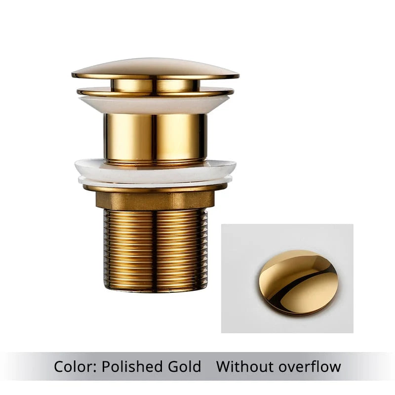 Bathroom Drain Pop-Up Closure Optional Overflow Corrosion-Resistant Finish