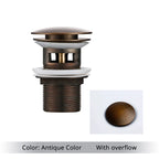Bathroom Drain Pop-Up Closure Optional Overflow Corrosion-Resistant Finish