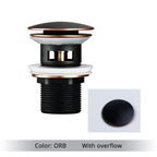 Bathroom Drain Pop-Up Closure Optional Overflow Corrosion-Resistant Finish