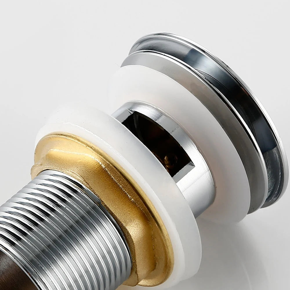 Bathroom Drain Pop-Up Closure Optional Overflow Corrosion-Resistant Finish