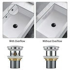 Bathroom Drain Pop-Up Closure Optional Overflow Corrosion-Resistant Finish