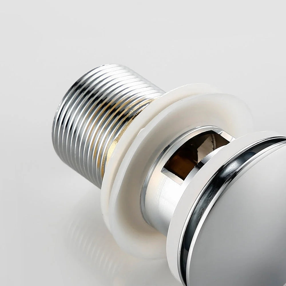 Bathroom Drain Pop-Up Closure Optional Overflow Corrosion-Resistant Finish