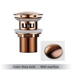 Bathroom Drain Pop-Up Closure Optional Overflow Corrosion-Resistant Finish