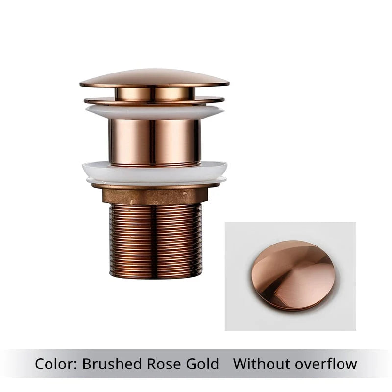 Bathroom Drain Pop-Up Closure Optional Overflow Corrosion-Resistant Finish