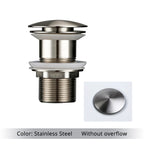 Bathroom Drain Pop-Up Closure Optional Overflow Corrosion-Resistant Finish