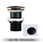 Bathroom Drain Pop-Up Closure Optional Overflow Corrosion-Resistant Finish