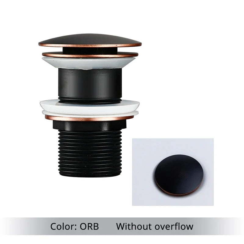 Bathroom Drain Pop-Up Closure Optional Overflow Corrosion-Resistant Finish
