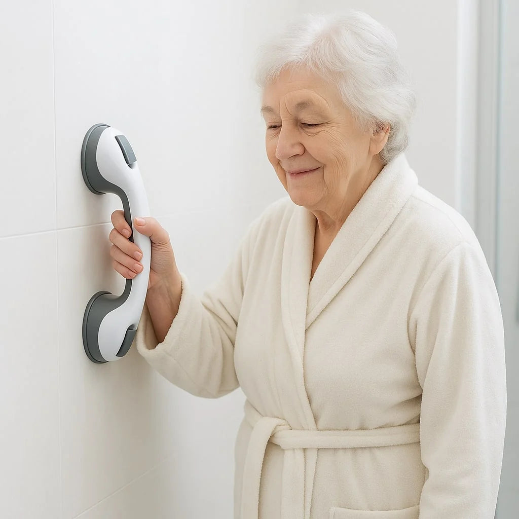 Bathroom Grab Bar Suction Cup Lock No Drill