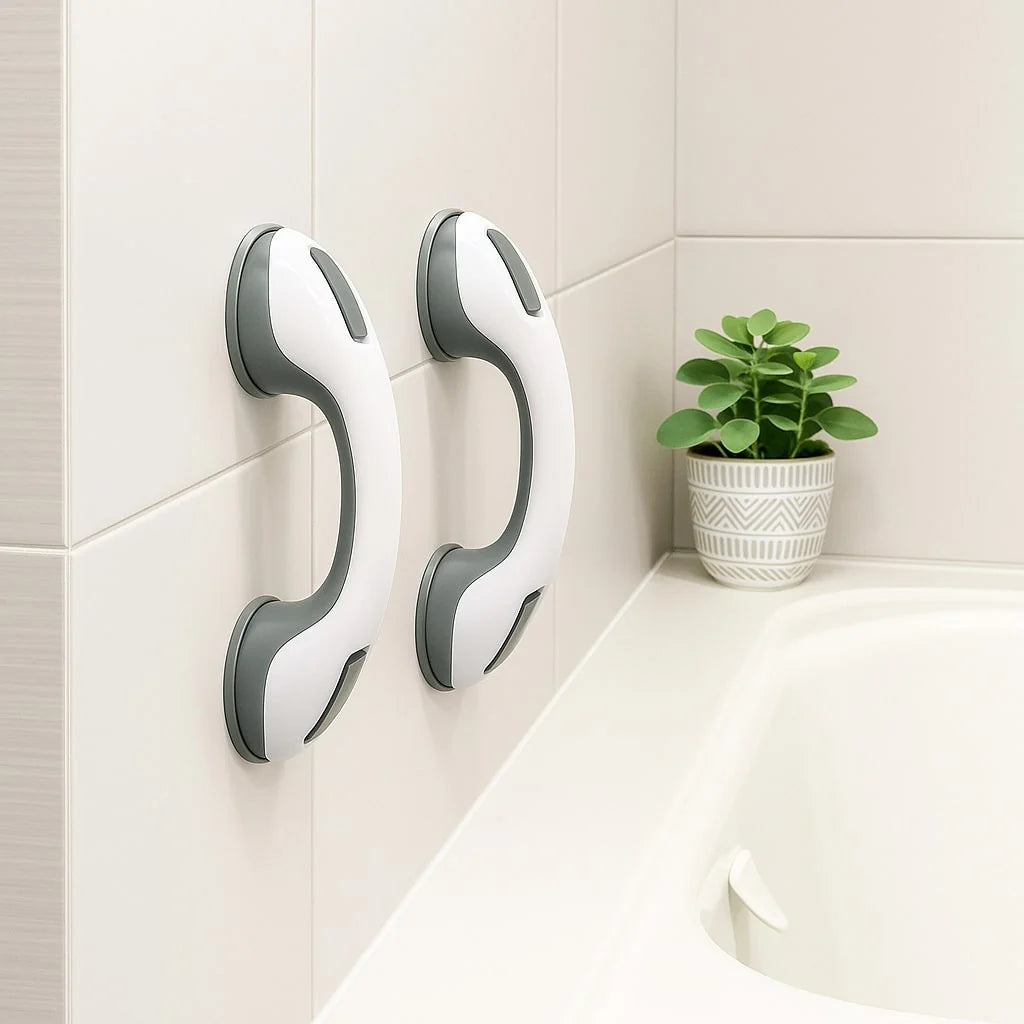 Bathroom Grab Bar Suction Cup Lock No Drill