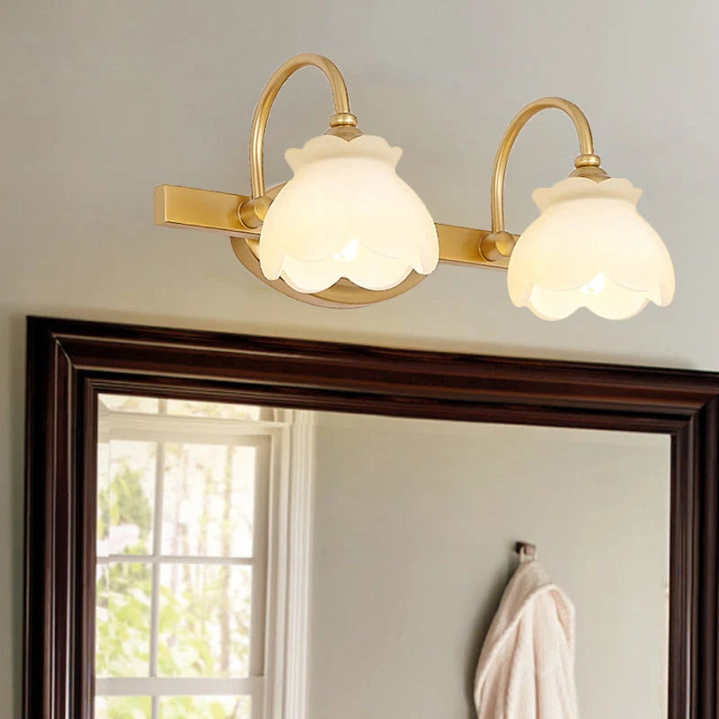 Bathroom Mirror Wall Light Brass Finish Integrated LED