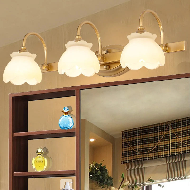 Bathroom Mirror Wall Light Brass Finish Integrated LED