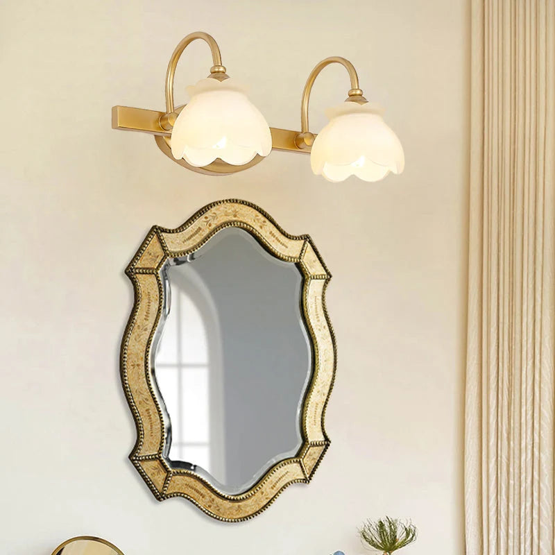 Bathroom Mirror Wall Light Brass Finish Integrated LED