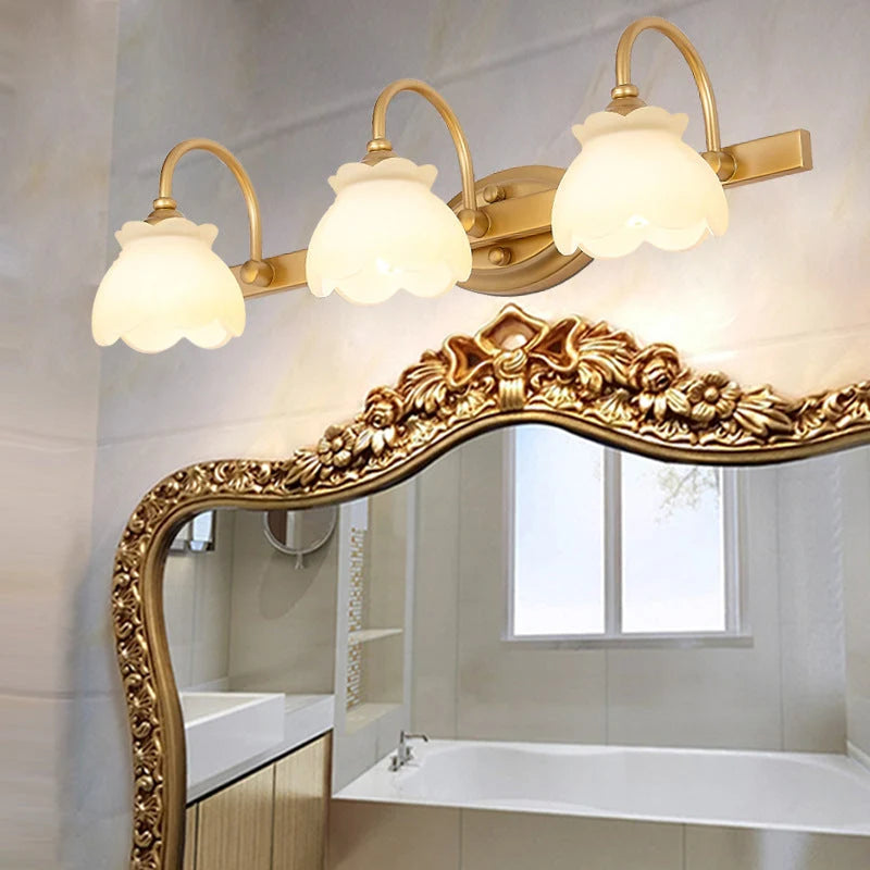 Bathroom Mirror Wall Light Brass Finish Integrated LED