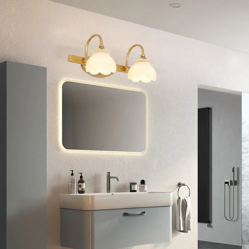 Bathroom Mirror Wall Light Brass Finish Integrated LED