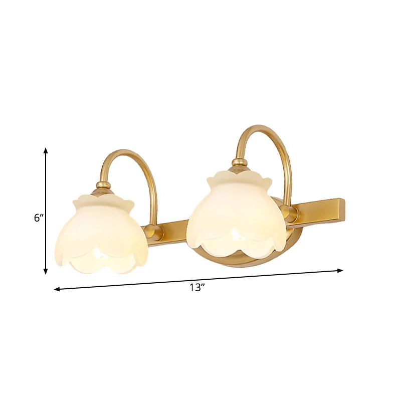 Bathroom Mirror Wall Light Brass Finish Integrated LED
