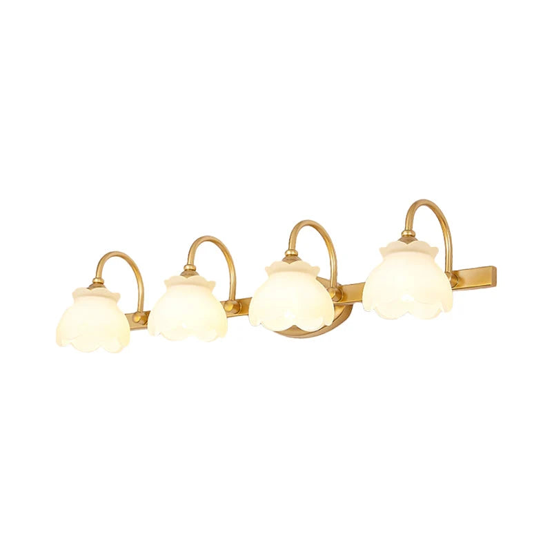 Bathroom Mirror Wall Light Brass Finish Integrated LED