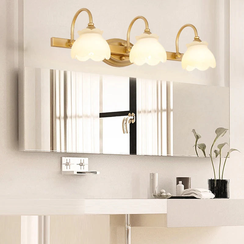 Bathroom Mirror Wall Light Brass Finish Integrated LED