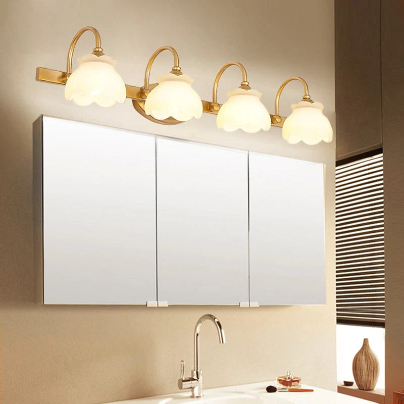 Bathroom Mirror Wall Light Brass Finish Integrated LED