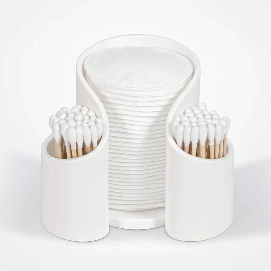 Bathroom Organizer 2-in-1 Dispenser & Storage Dust-Free Lid