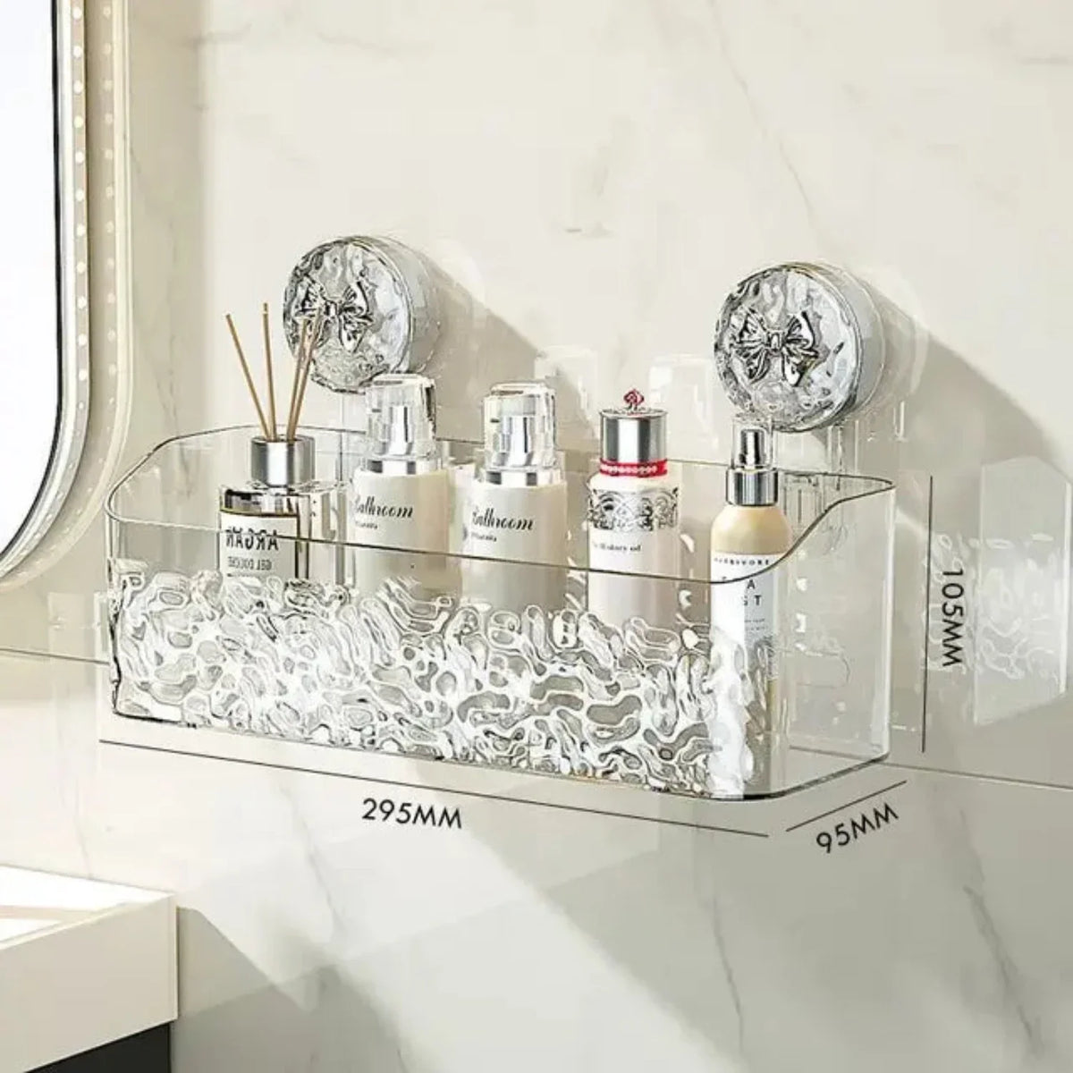 Bathroom Rack No-Drill Suction-Mount Waterproof & Rust-Free
