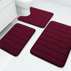 Bathroom Rug Set Velvet Memory Foam & Non-Slip
