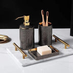 Bathroom Set Ceramic Compact Pump & Soap Dish