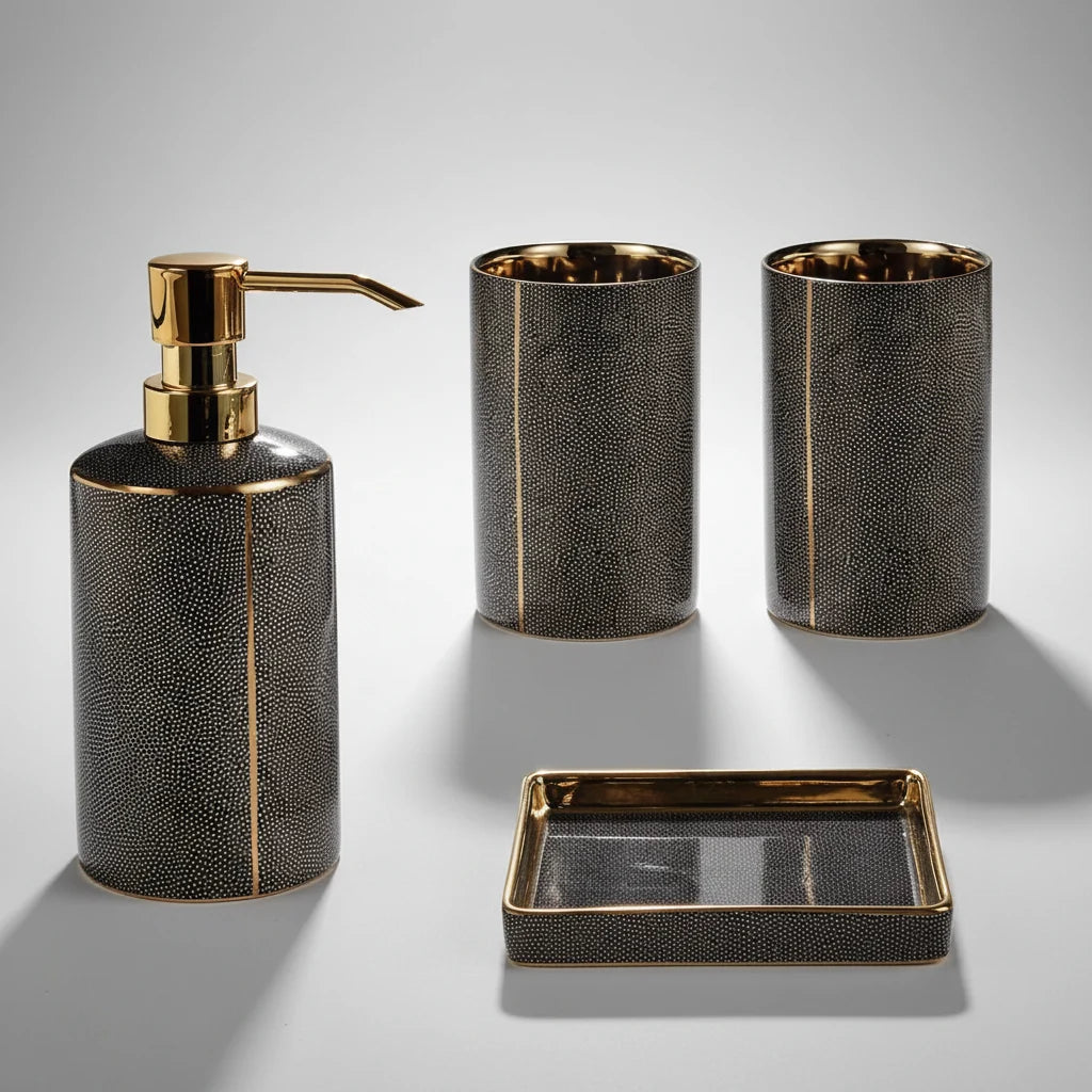 Bathroom Set Ceramic Compact Pump & Soap Dish