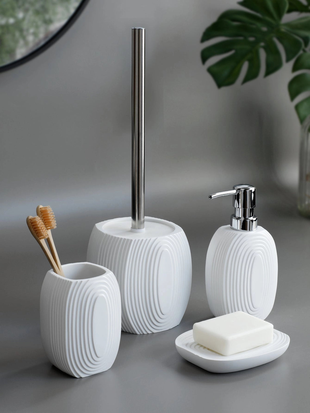 Bathroom Set Wall-Mounted Stainless Steel 4-Piece