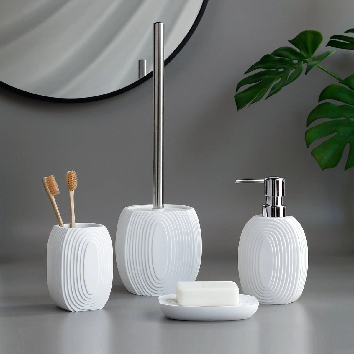 Bathroom Set Wall-Mounted Stainless Steel 4-Piece