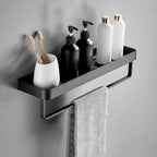 Bathroom Shelf Matte Black Stainless Steel Rust-Resistant