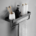 Bathroom Shelf Matte Black Stainless Steel Rust-Resistant