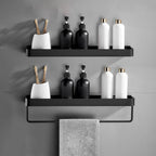 Bathroom Shelf Matte Black Stainless Steel Rust-Resistant