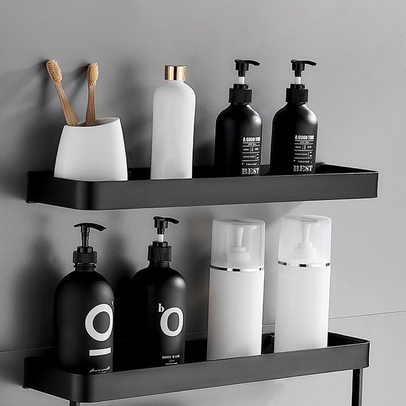 Bathroom Shelf Matte Black Stainless Steel Rust-Resistant