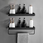 Bathroom Shelf Matte Black Stainless Steel Rust-Resistant