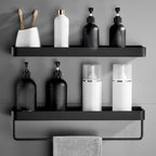 Bathroom Shelf Matte Black Stainless Steel Rust-Resistant