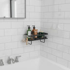 Bathroom Shelf Two-Tier Wrought Iron Suction Mount