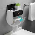 Bathroom Shelf Wall-Mounted Waterproof Dual Compartments