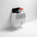 Bathroom Shelf Wall-Mounted Waterproof Dual Compartments