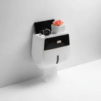 Bathroom Shelf Wall-Mounted Waterproof Dual Compartments