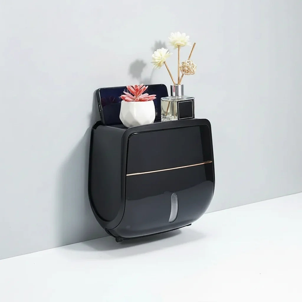 Bathroom Shelf Wall-Mounted Waterproof Dual Compartments