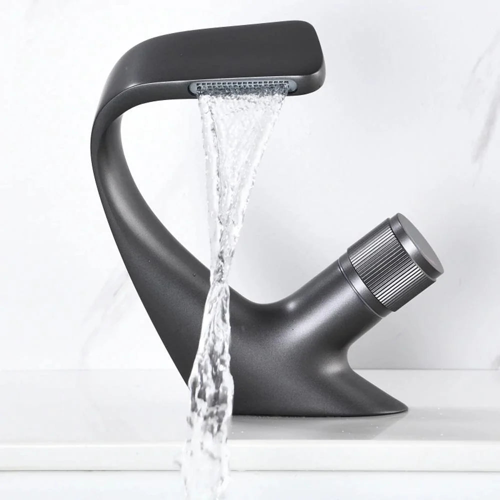 Bathroom Sink Faucet Waterfall Spout & Single-Handle