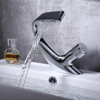 Bathroom Sink Faucet Waterfall Spout & Single-Handle