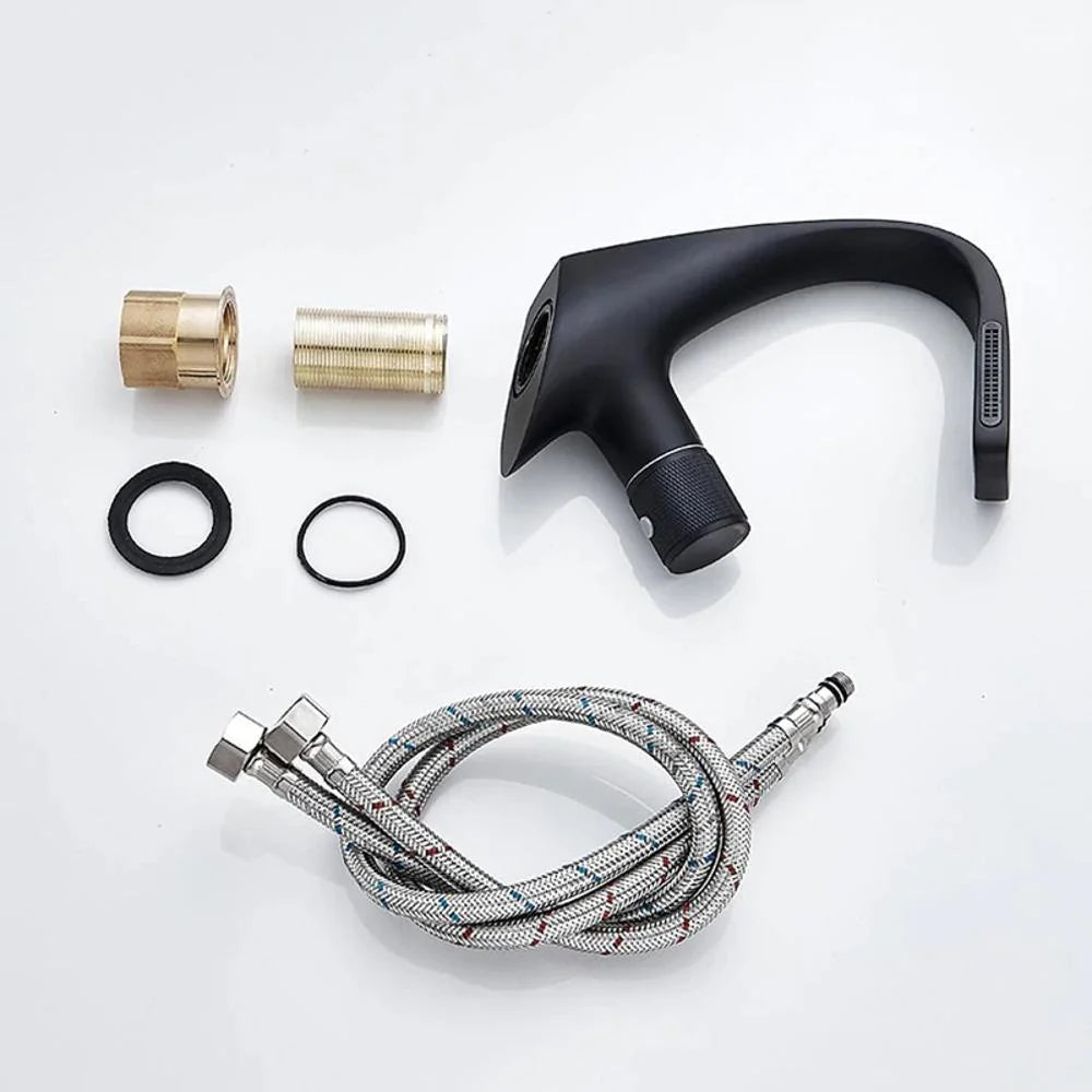 Bathroom Sink Faucet Waterfall Spout & Single-Handle