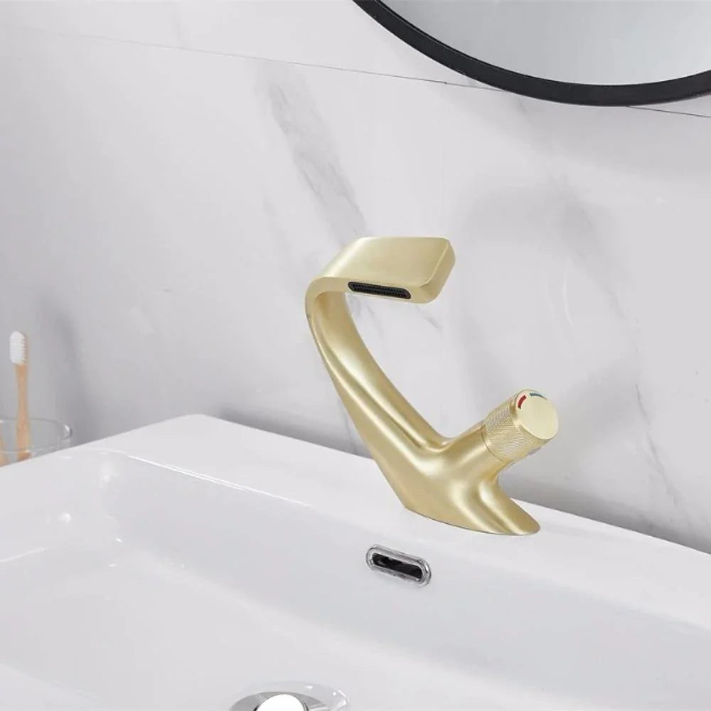 Bathroom Sink Faucet Waterfall Spout & Single-Handle