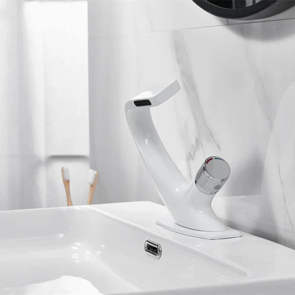 Bathroom Sink Faucet Waterfall Spout & Single-Handle