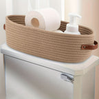 Bathroom Storage Basket Oval Woven Cotton Rope Lightweight